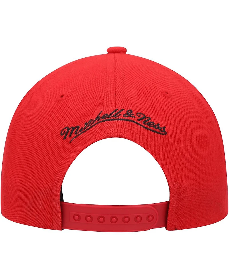Men's Mitchell & Ness Red Houston Rockets Side Core 2.0 Snapback Hat