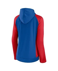 Women's Fanatics Royal, Red Chicago Cubs Iconic Raglan Full-Zip Hoodie