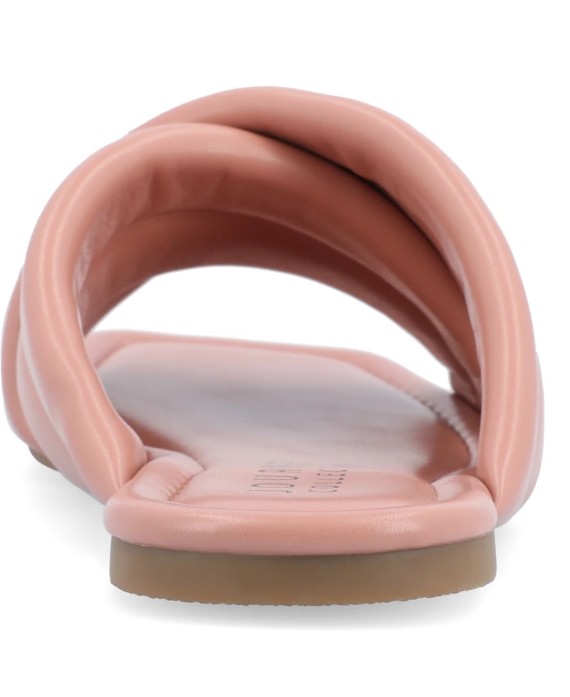 Journee Collection Women's Divyah Crisscross Puff Flat Sandals