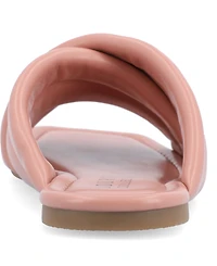 Journee Collection Women's Divyah Crisscross Puff Flat Sandals