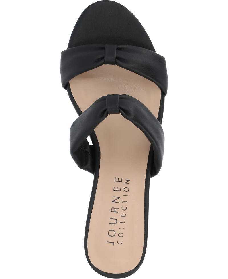 Journee Collection Women's Dyllan Double Strap Kitten Heel Dress Sandals