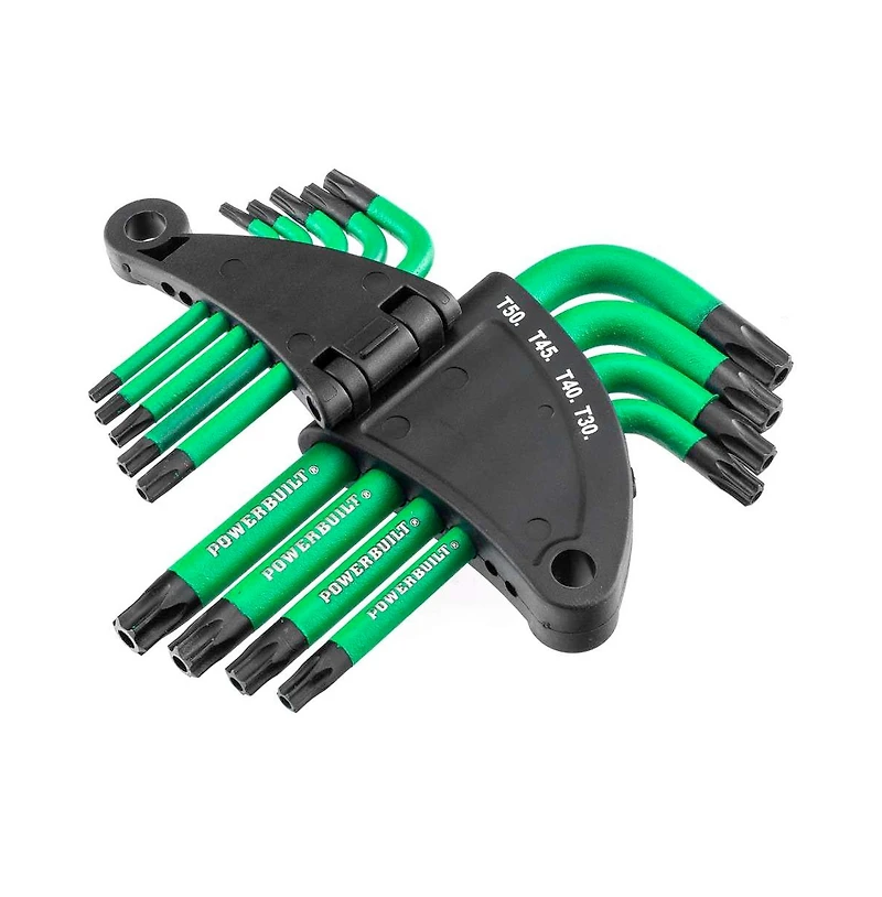 Powerbuilt 9 Piece Short Arm Tamper-Proof Torx Key Wrench Set