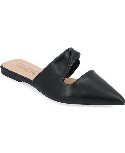 Journee Collection Women's Enniss Twist Cutout Pointed Toe Mules