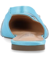 Journee Collection Women's Rebbel Rhinestone Knot Slingback Flats