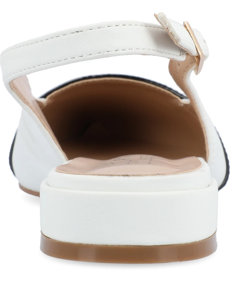 Journee Collection Women's Bertie Two Tone Slingback Flats