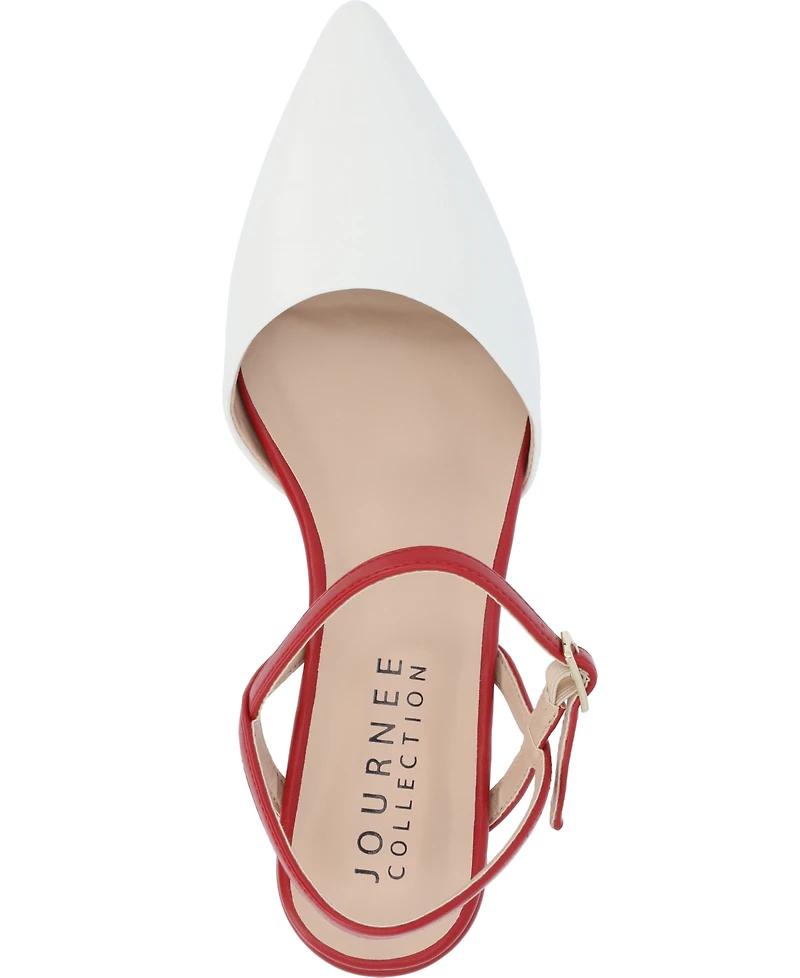 Journee Collection Women's Brynn Block Heel Pointed Toe Flats