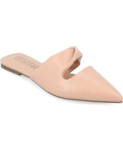 Journee Collection Women's Enniss Twist Cutout Pointed Toe Mules