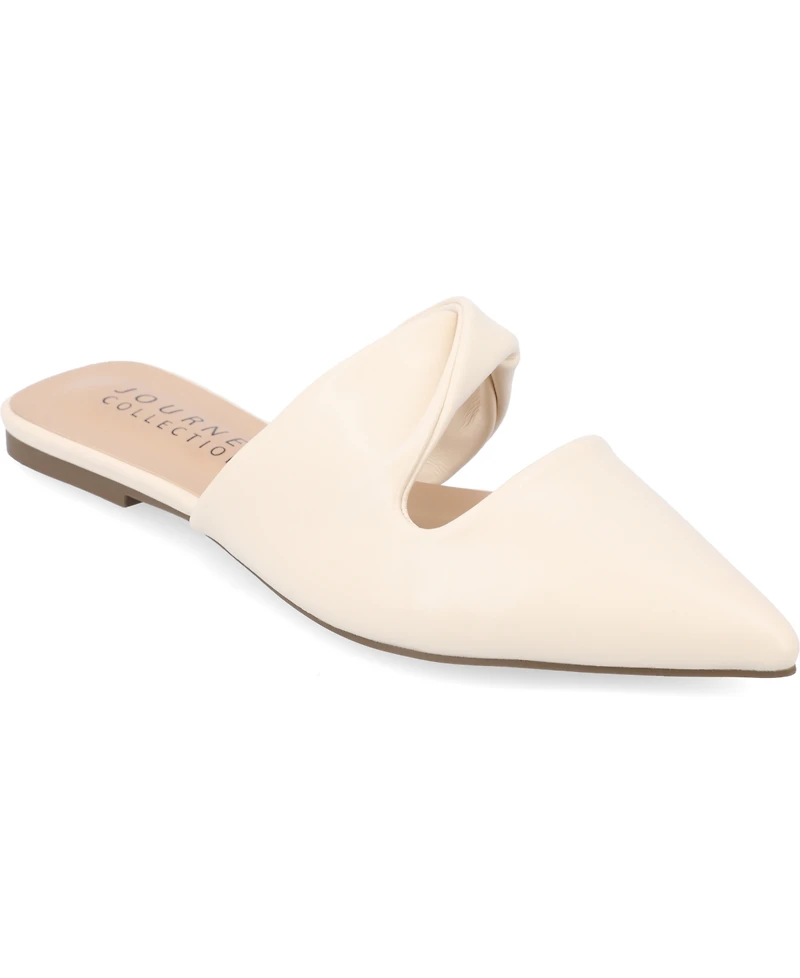 Journee Collection Women's Enniss Twist Cutout Pointed Toe Mules