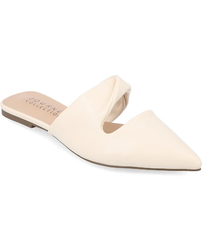 Journee Collection Women's Enniss Twist Cutout Pointed Toe Mules