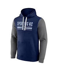 Men's Fanatics Navy Sporting Kansas City To Victory Pullover Hoodie