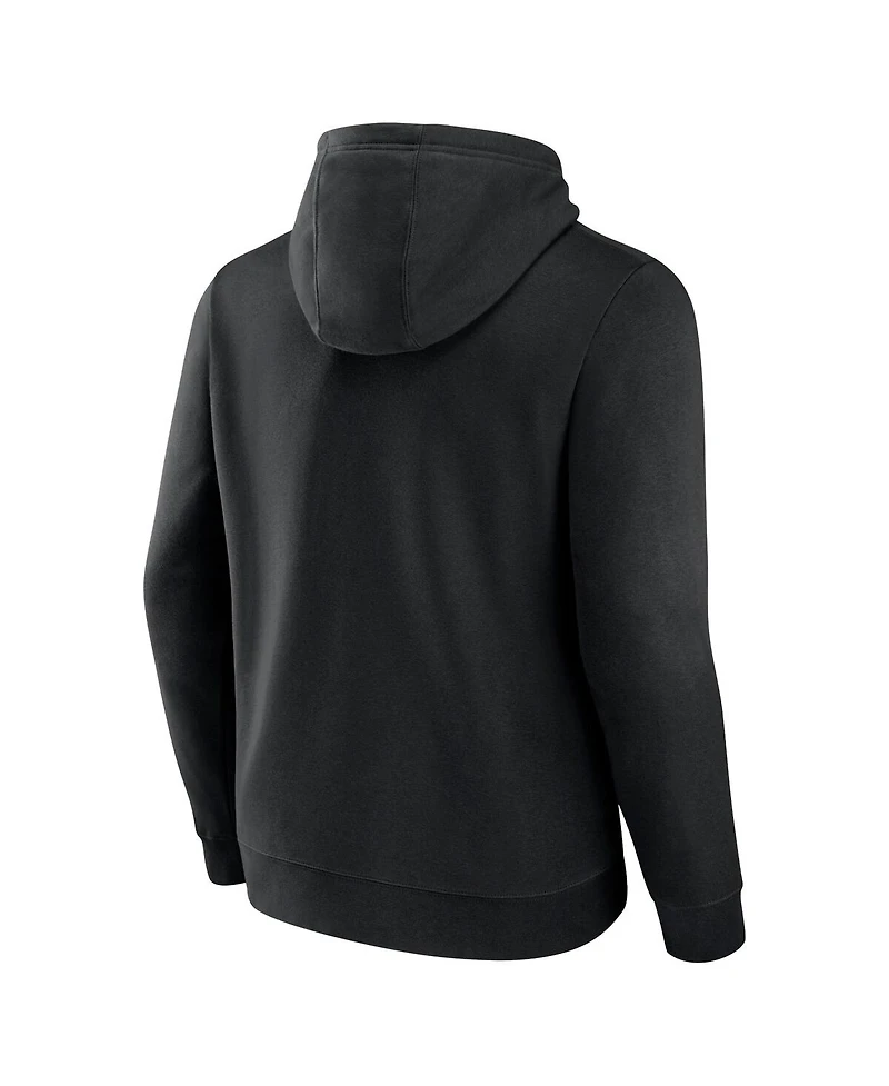 Men's Fanatics Black Nebraska Huskers Arch and Logo Tackle Twill Pullover Hoodie