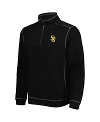 Men's Tommy Bahama Black San Diego Padres Tobago Bay Tri-Blend Quarter-Zip Sweatshirt