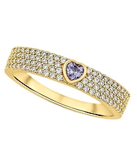 And Now This Cubic Zirconia 18K Gold-Plated Heart Ring