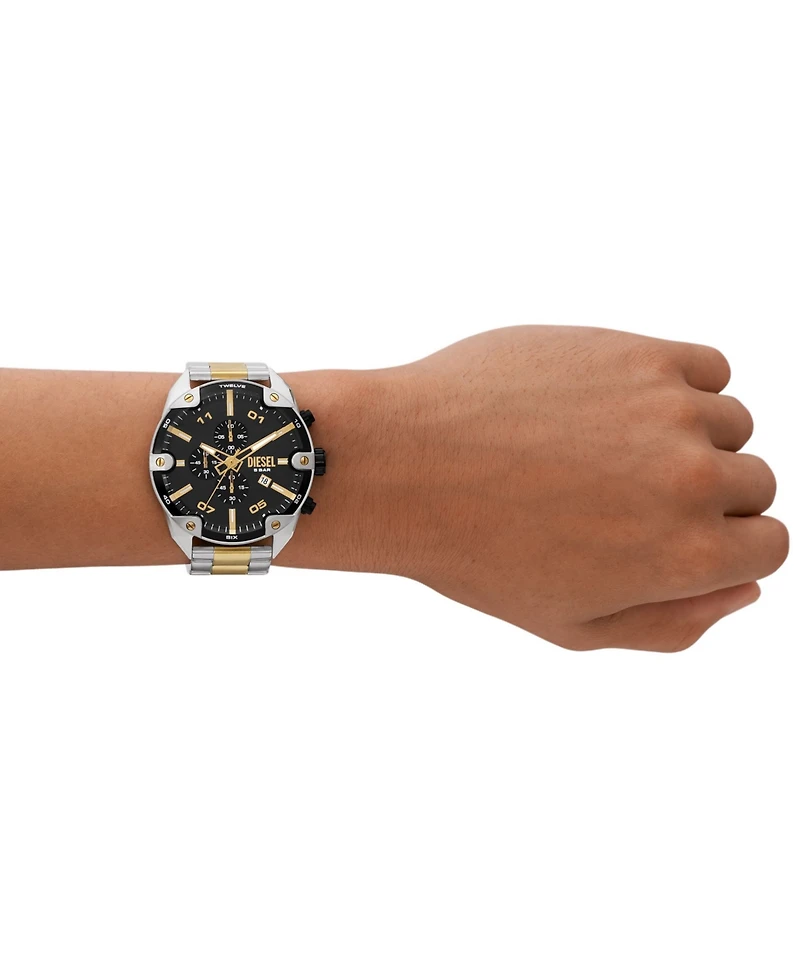 Diesel Men's Spiked Chronograph Two-Tone Stainless Steel Watch 49mm