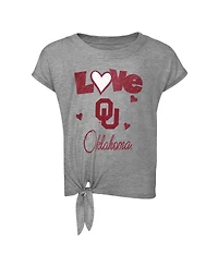 Preschool Girls Heathered Gray, Crimson Oklahoma Sooners Forever Love T-shirt and Leggings Set