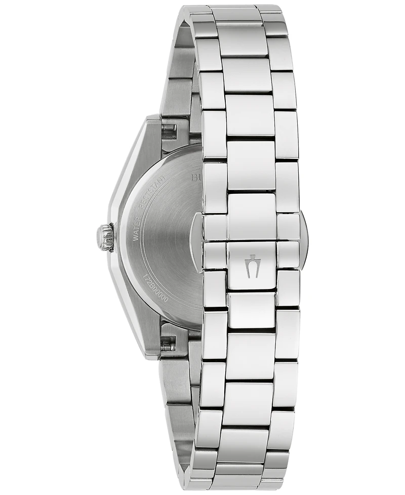Bulova Women's Surveyor Diamond Accent Stainless Steel Bracelet Watch 31mm