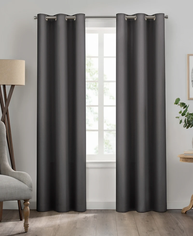 Eclipse Kendall Grommet Solid Textured Thermaback Blackout Curtain Panel, 54" x 42"
