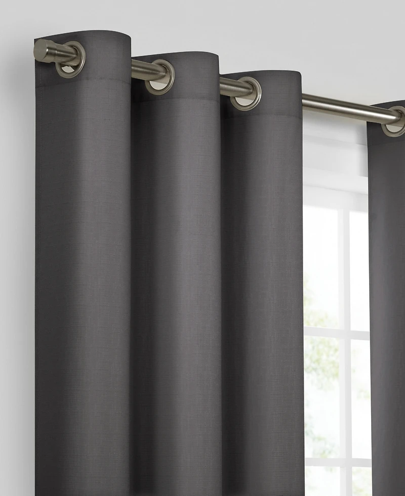 Eclipse Kendall Grommet Solid Textured Thermaback Blackout Curtain Panel, 54" x 42"