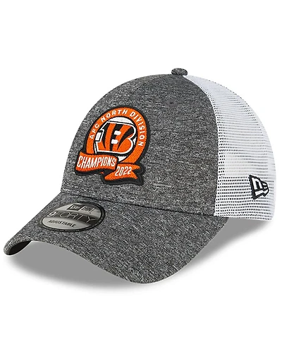 Men's New Era Heather Gray Cincinnati Bengals 2022 Afc North Division Champions Locker Room 9FORTY Adjustable Hat