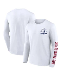 Men's Fanatics White Chicago Sox Pressbox Long Sleeve T-shirt