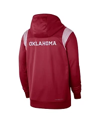 Men's Nike Crimson Oklahoma Sooners 2022 Sideline Lockup Performance Full-Zip Hoodie Jacket