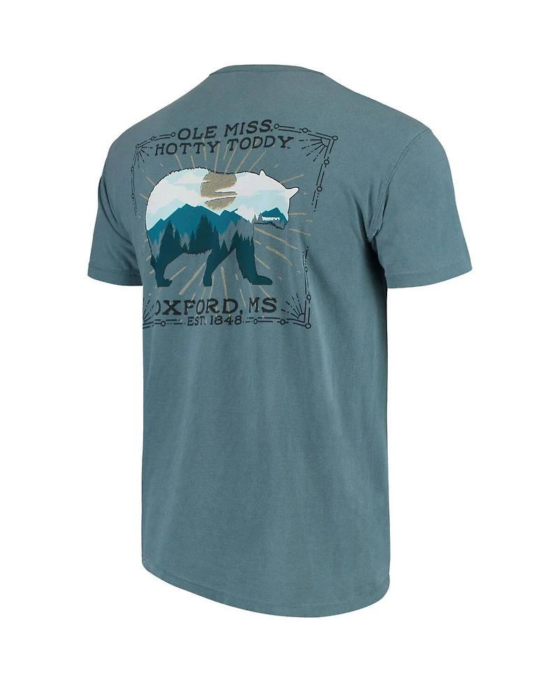 Men's Blue Ole Miss Rebels State Scenery Comfort Colors T-shirt
