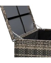 WestinTrends 4-Piece Pe Rattan Wicker Conversation Sofa Set with Cushions