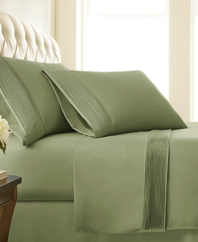 Southshore Fine Linens Classy Pleated 21" Extra deep, Pocket Sheet Set