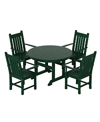WestinTrends 5 Piece Outdoor Patio Dining Set Round Table and Armchair