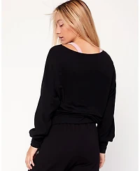 Rebody Active Women's Karma Graphic Viscose Blend Long Sleeve Top