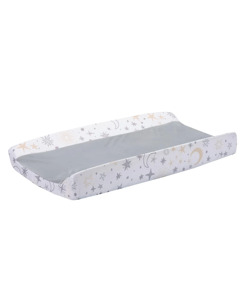 Lambs & Ivy Baby Goodnight Moon White/Gray Changing Pad Cover - Moons/Stars