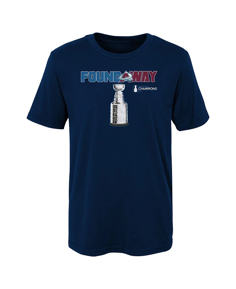 Preschool Boys and Girls Fanatics Navy Colorado Avalanche 2022 Stanley Cup Champions Celebration T-shirt