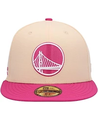 Men's New Era Orange, Pink Golden State Warriors Passion Mango 59Fifty Fitted Hat