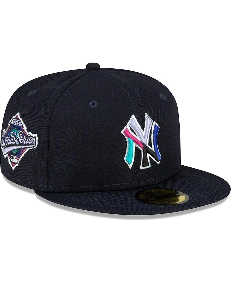 Men's New Era Navy New York Yankees 1996 World Series Polar Lights 59Fifty Fitted Hat