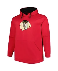Men's Red Chicago Blackhawks Big and Tall Fleece Pullover Hoodie