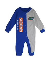 Infant Boys and Girls Royal, Heather Gray Florida Gators Halftime Two-Tone Sleeper