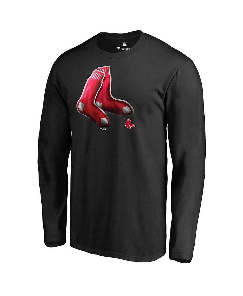Men's Fanatics Black Boston Red Sox Midnight Mascot Long Sleeve T-shirt