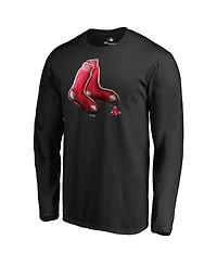 Men's Fanatics Black Boston Red Sox Midnight Mascot Long Sleeve T-shirt