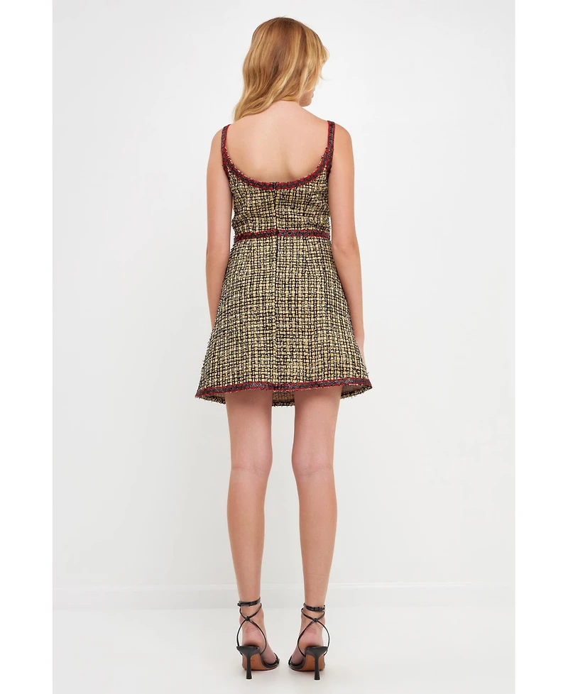 English Factory Women's Tweed Mini Dress