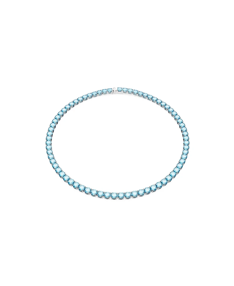 Swarovski Crystal Round Cut Matrix Tennis Necklace