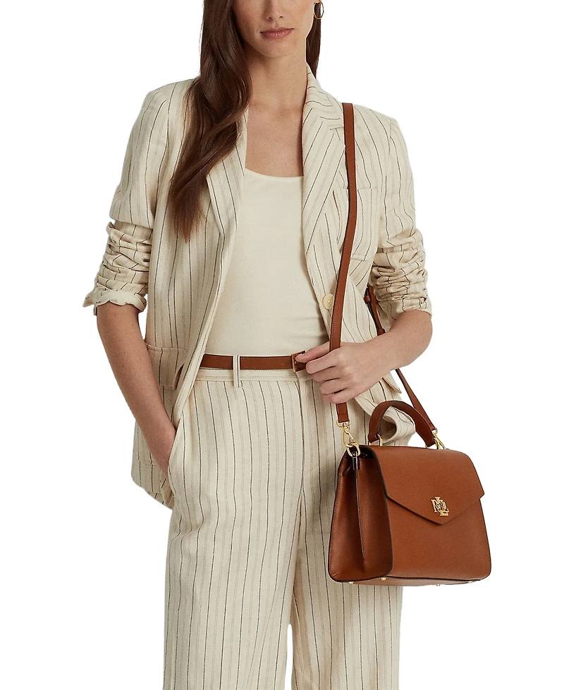 Lauren Ralph Farrah Medium Leather Top-Handle Satchel