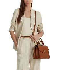 Lauren Ralph Farrah Medium Leather Top-Handle Satchel