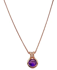 Citrine (1 ct. t.w.) & White Topaz (1/5 ct. t.w.) Tension 18" Pendant Necklace in Sterling Silver (Also in Peridot, London Blue Topaz, & Garnet)