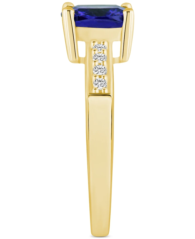 Tanzanite (2-1/3 ct. t.w.) & Diamond (1/8 Cushion Ring 14k Gold