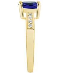 Tanzanite (2-1/3 ct. t.w.) & Diamond (1/8 Cushion Ring 14k Gold