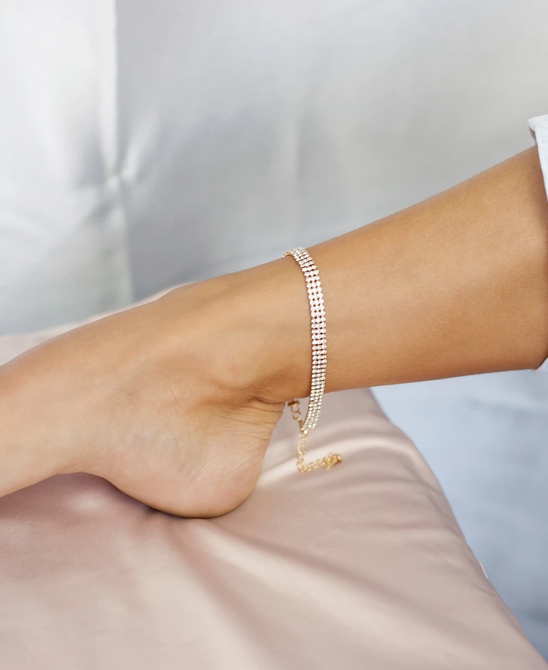 Ettika Unexpected 18K Gold Plated Sparkle Anklet