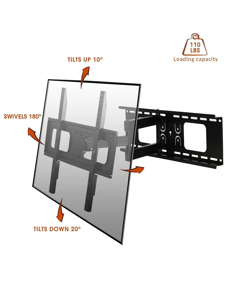 MegaMounts Full Motion Wall Mount for 32-70 Inch Displays