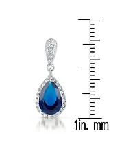 Cubic Zirconia Sterling Silver Pear Shape Drop Earrings