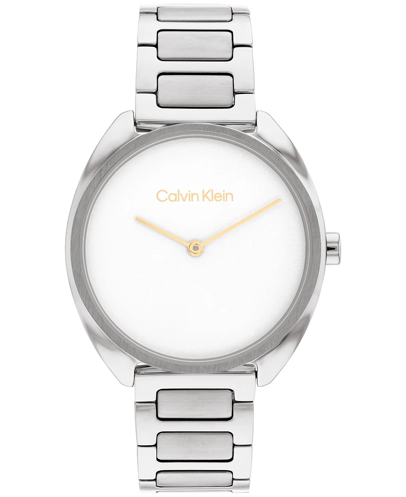 Calvin Klein Women's Silver-Tone Stainless Steel Bracelet Watch 34mm