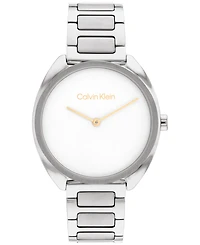 Calvin Klein Women's Silver-Tone Stainless Steel Bracelet Watch 34mm